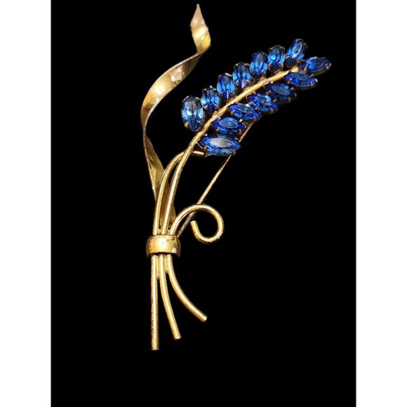Beautiful Unsigned Sterling Flower Spray Brooch Attributed To Coro (A4878) - Picture 1 of 3